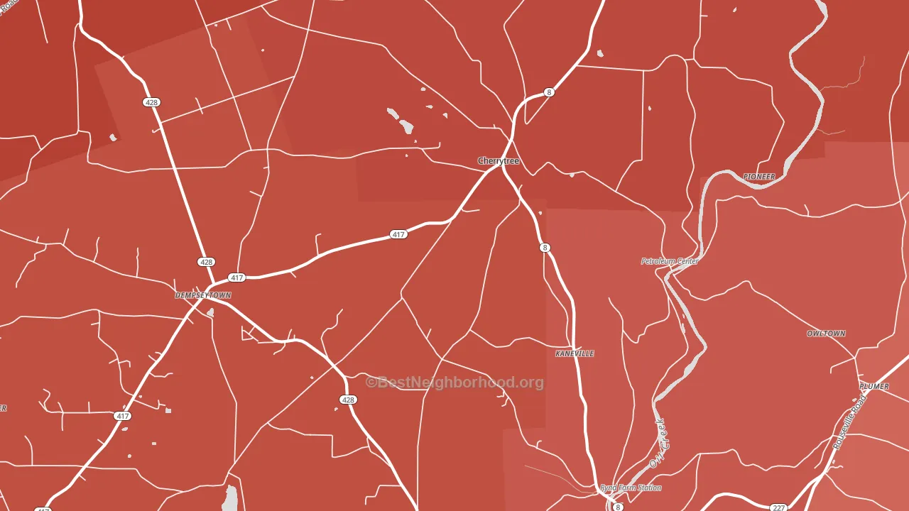 Kaneville, PA block-group political-lean map