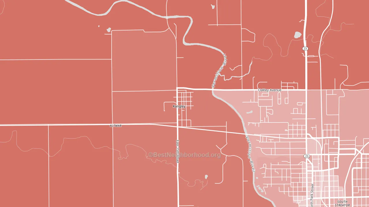 Kangley, IL block-group political-lean map