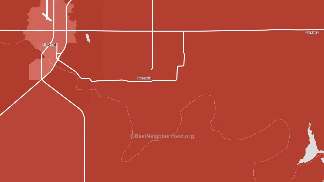 Kanopolis, KS block-group political-lean map