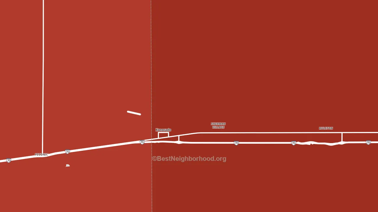 Kanorado, KS block-group political-lean map