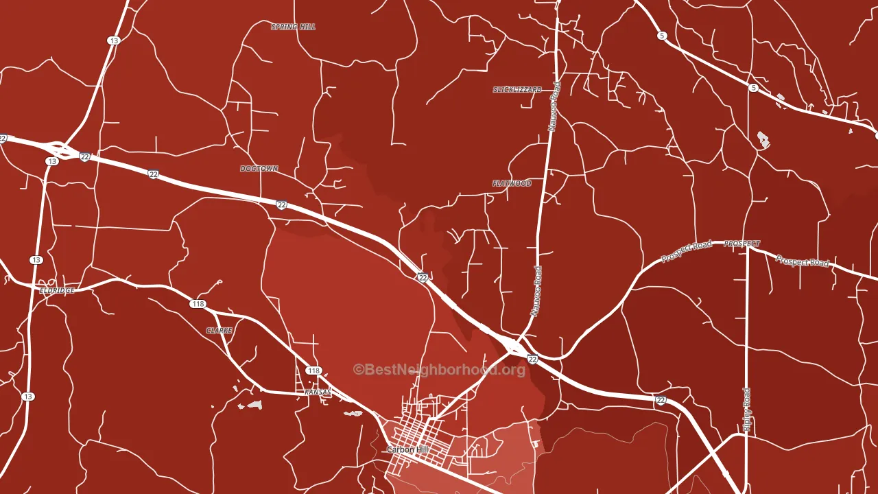 Kansas, AL block-group political-lean map