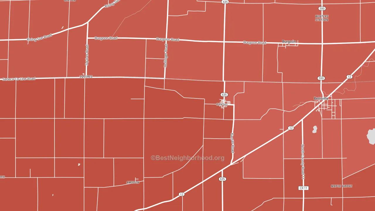 Kansas, OH block-group political-lean map