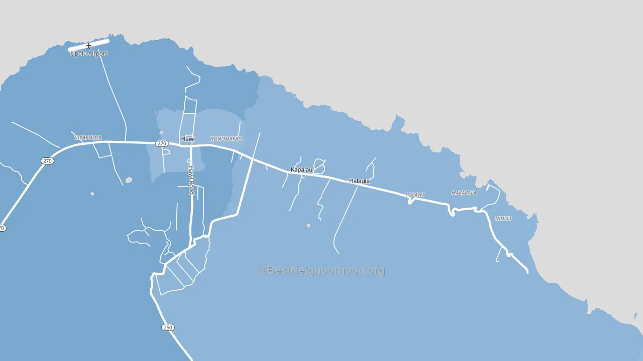Kapaau, HI block-group political-lean map