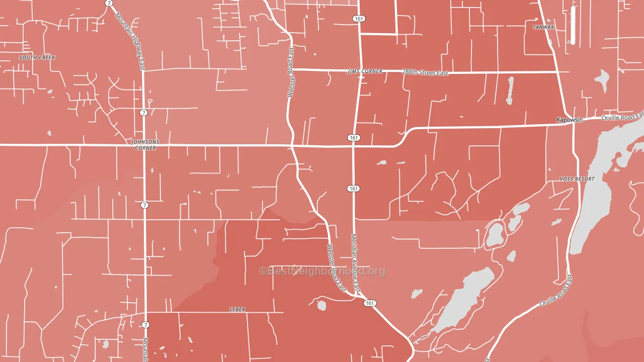 Kapowsin, WA block-group political-lean map