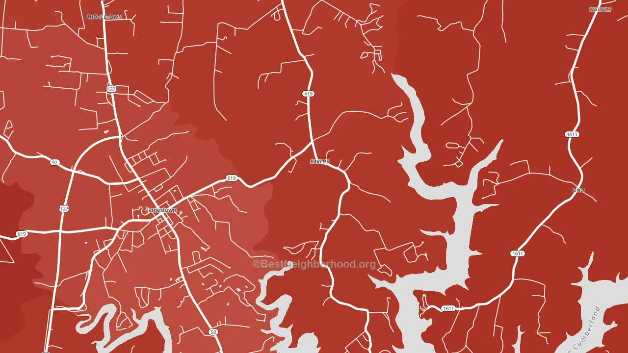 Karlus, KY block-group political-lean map