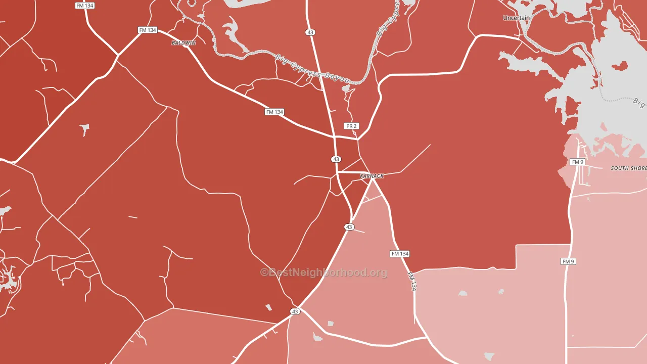 Karnack, TX block-group political-lean map