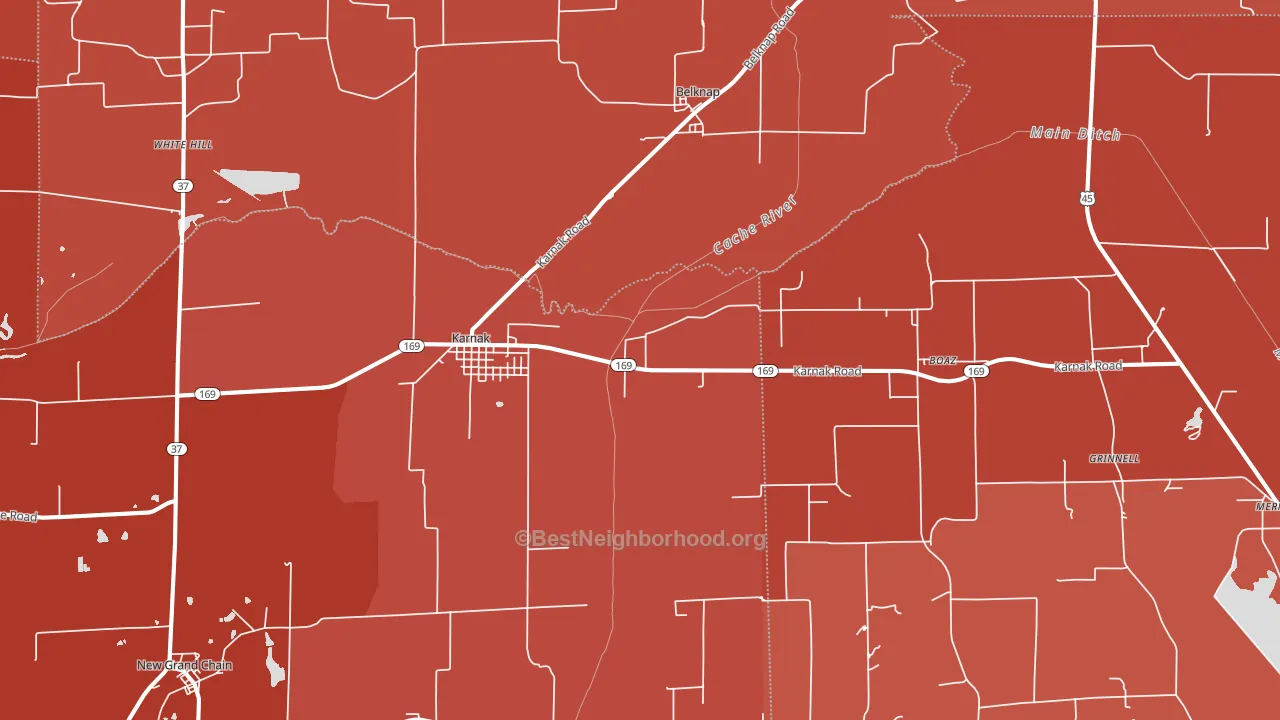 Karnak, IL block-group political-lean map