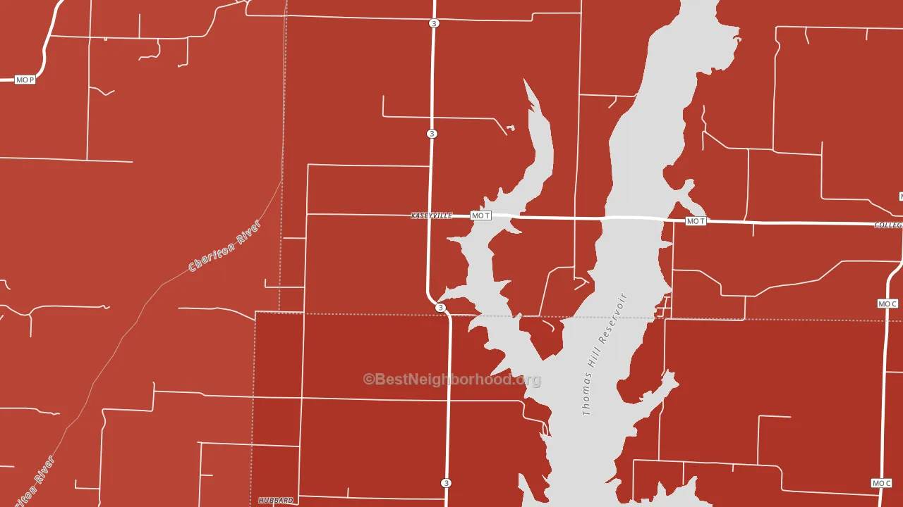 Kaseyville, MO block-group political-lean map