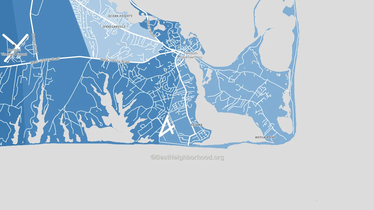Katama, MA block-group political-lean map
