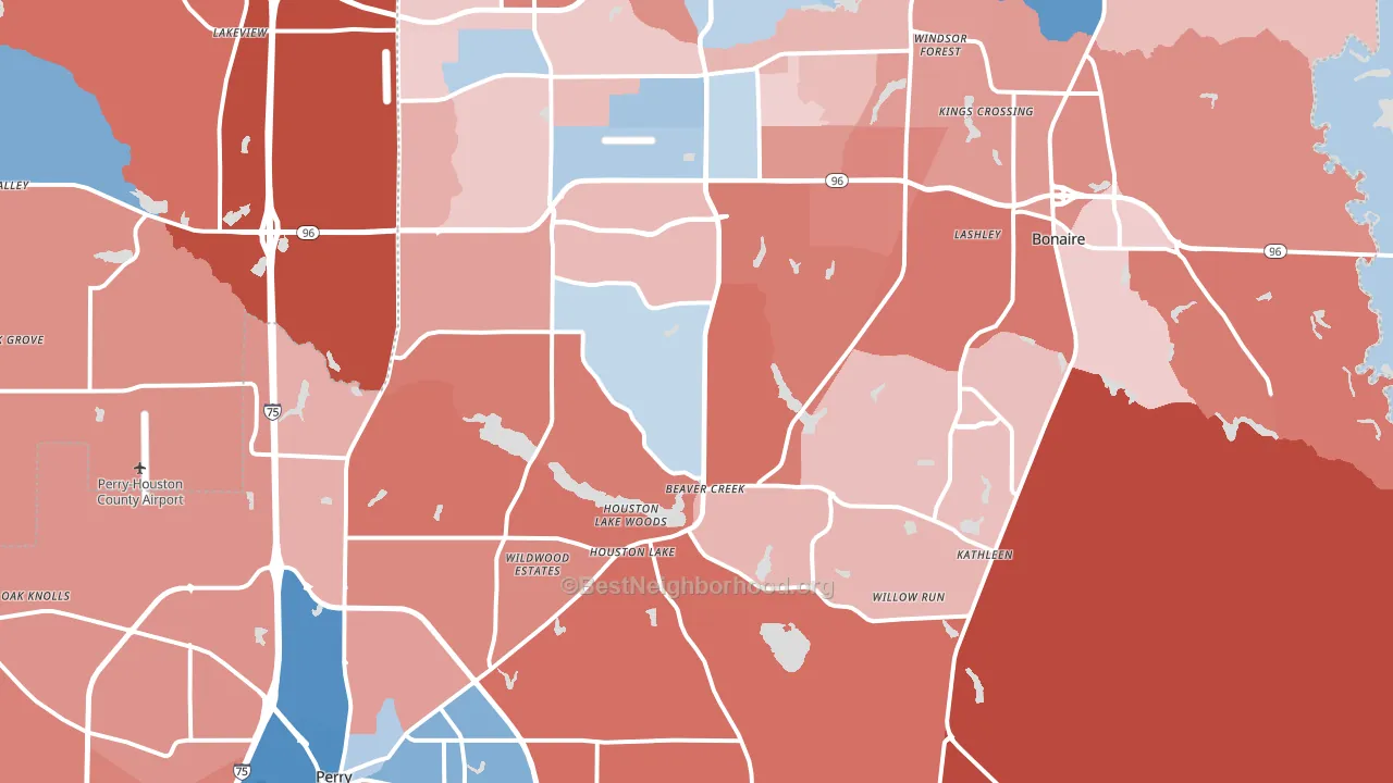 Kathleen, GA block-group political-lean map