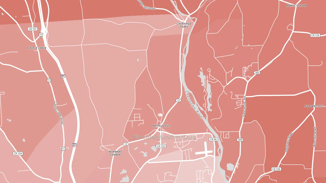 Kattelville, NY block-group political-lean map