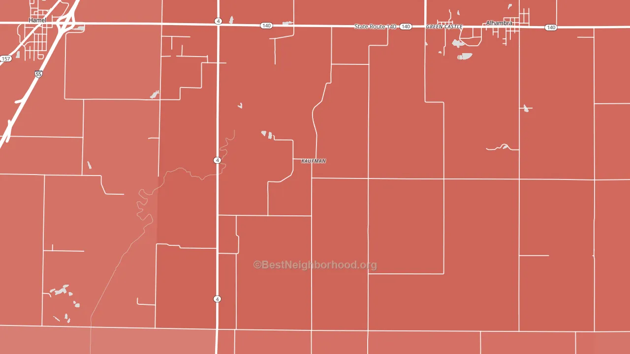 Kaufman, IL block-group political-lean map