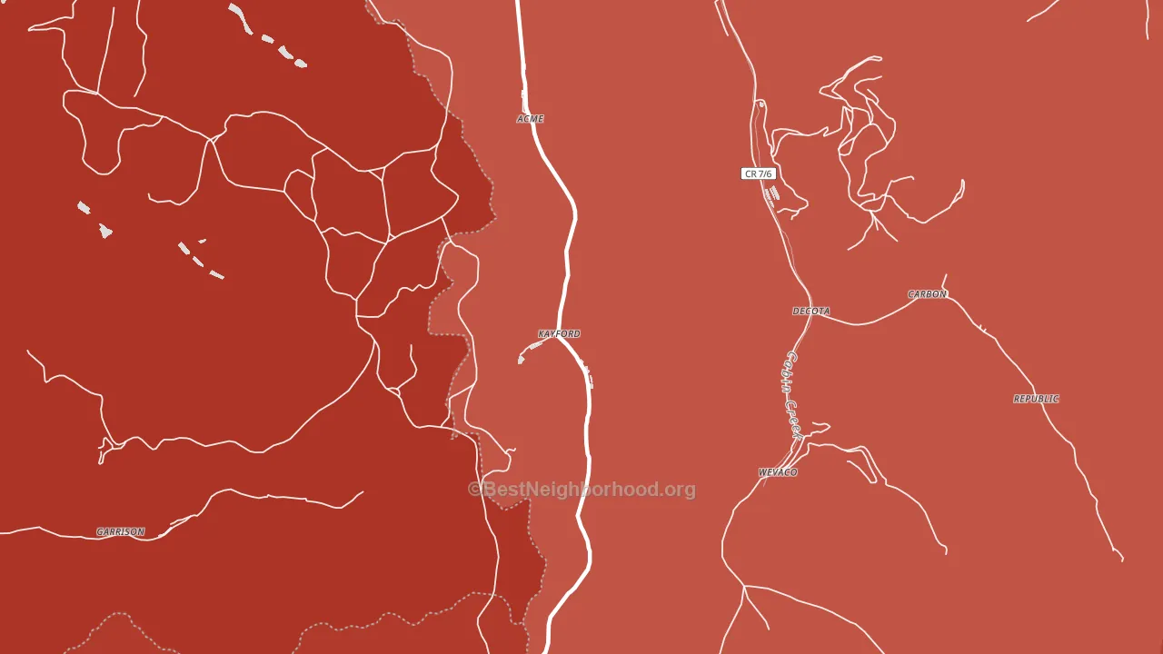 Kayford, WV block-group political-lean map