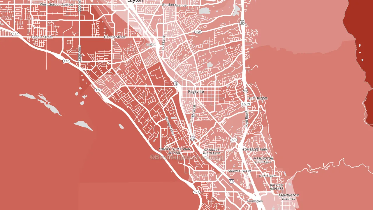 Kaysville, UT block-group political-lean map