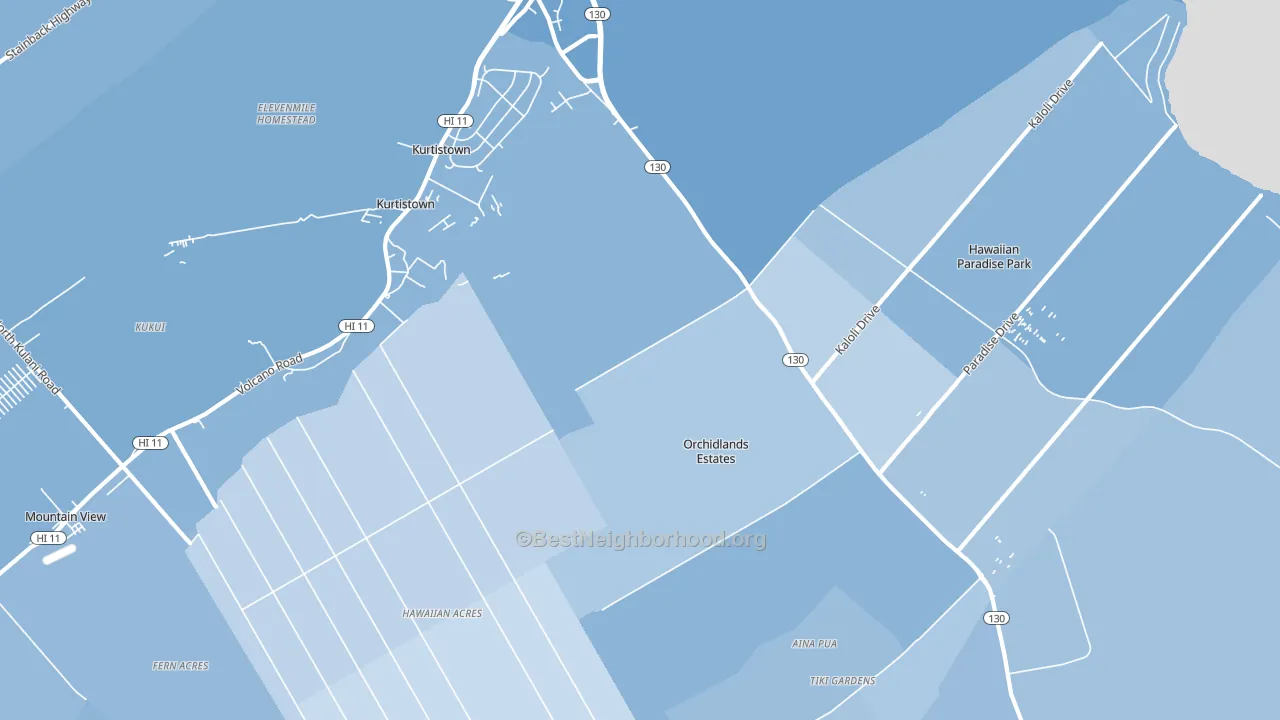 Keaau, HI block-group political-lean map