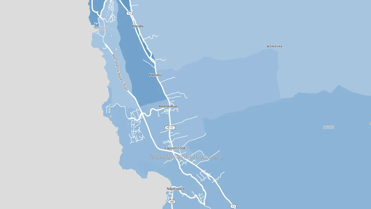 Kealakekua, HI block-group political-lean map
