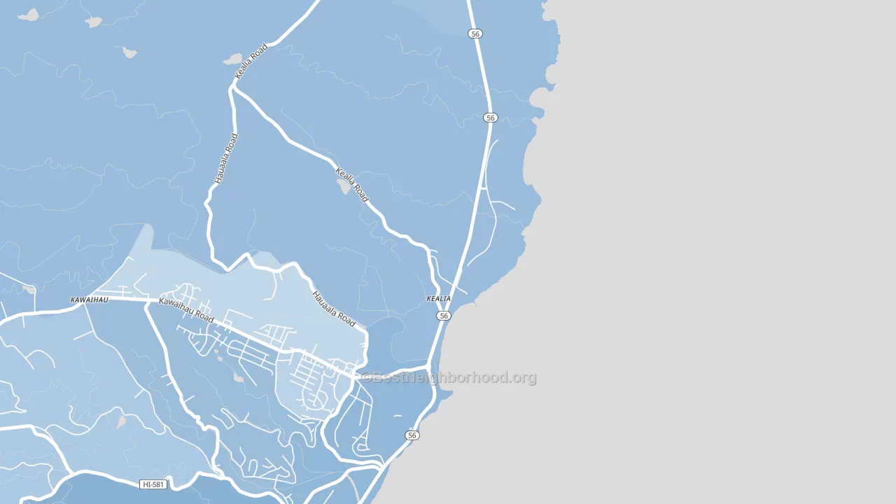 Kealia, HI block-group political-lean map