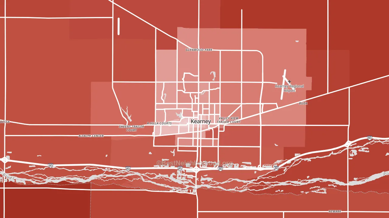 Kearney, NE block-group political-lean map