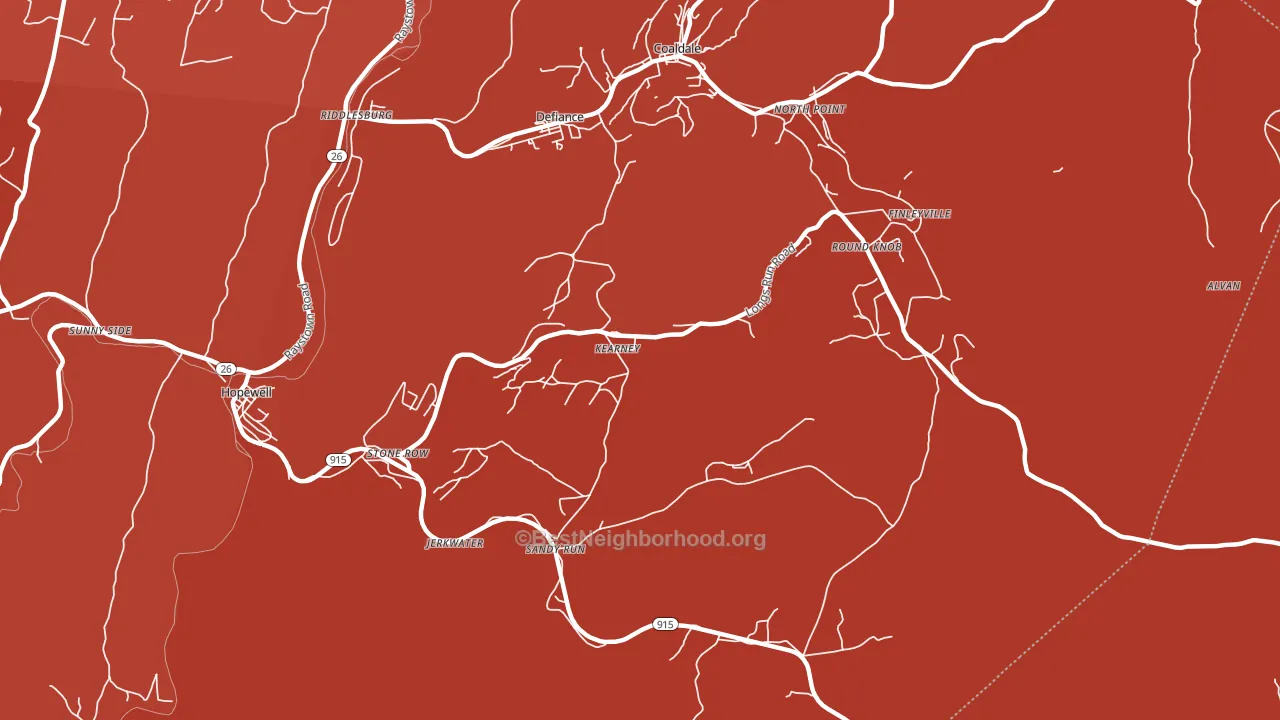 Kearney, PA block-group political-lean map