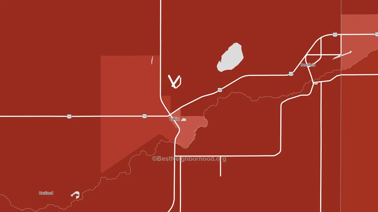 Kearny County, KS block-group political-lean map