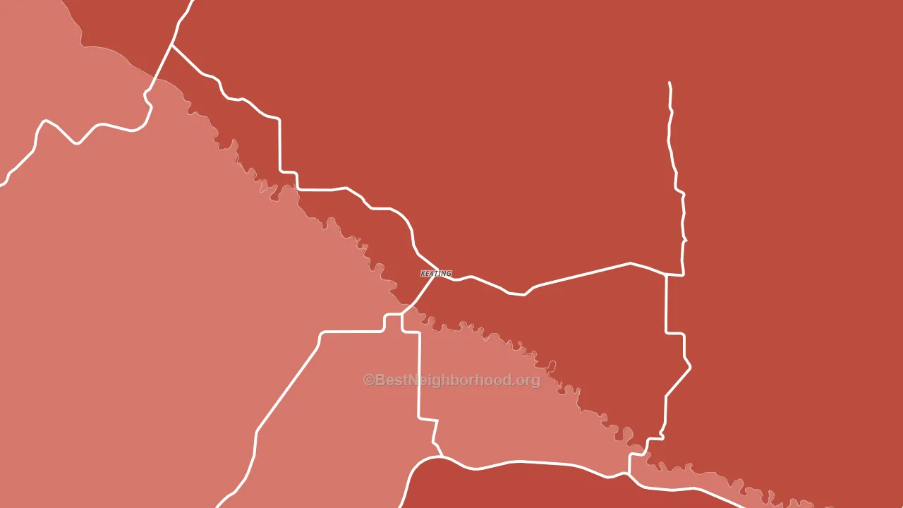 Keating, OR block-group political-lean map