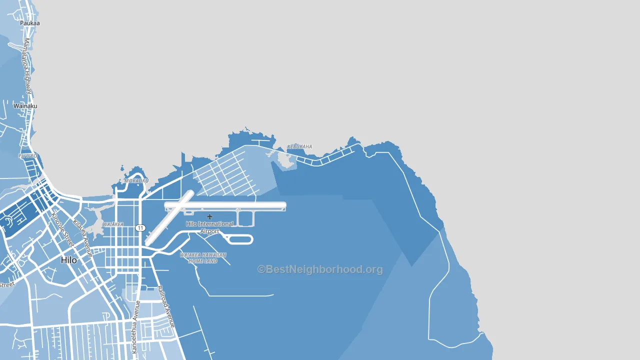 Keaukaha, HI block-group political-lean map