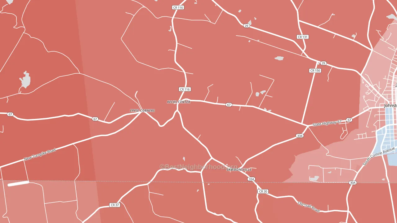 Kecks Center, NY block-group political-lean map