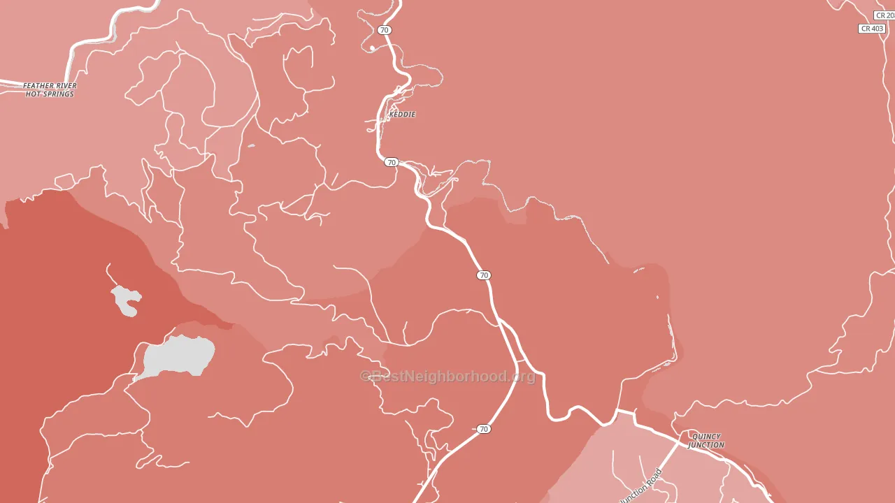 Keddie, CA block-group political-lean map