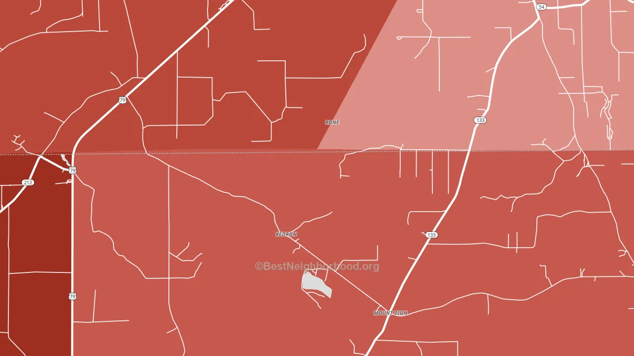 Kedron, AR block-group political-lean map