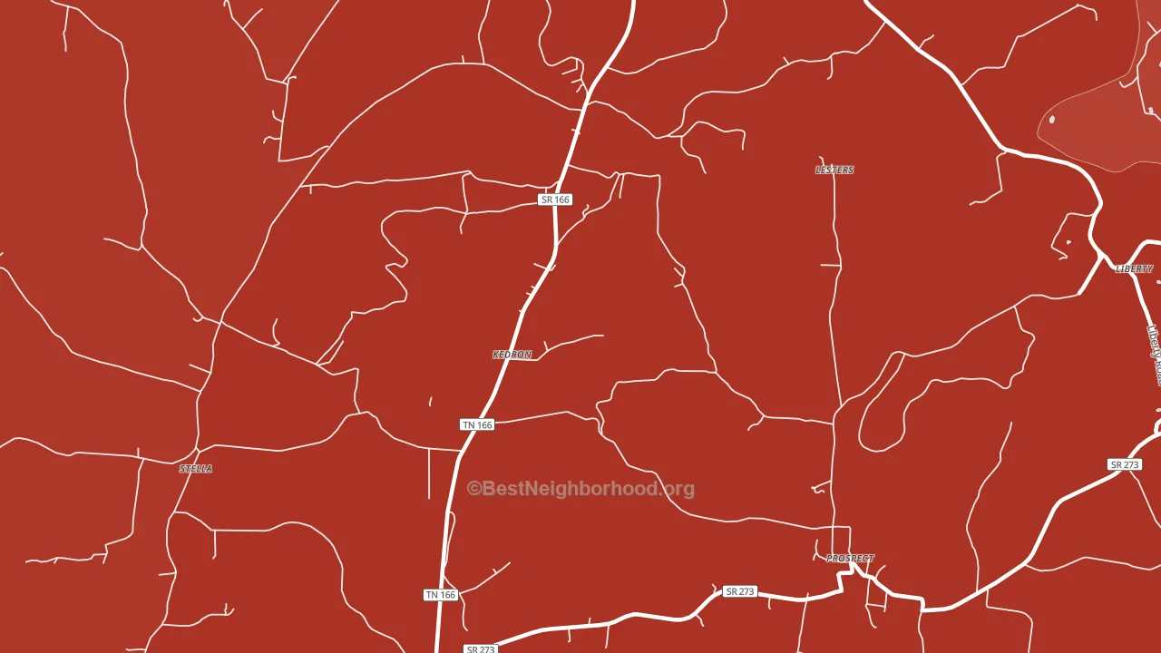 Kedron, TN block-group political-lean map