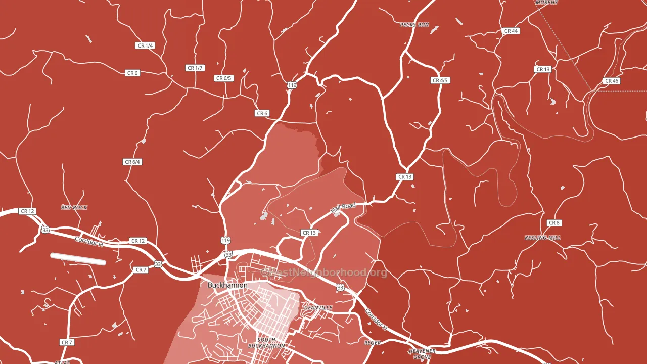 Kedron, WV block-group political-lean map