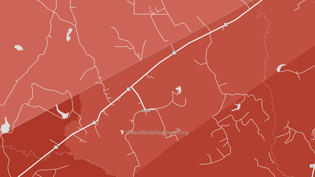 Keechi, TX block-group political-lean map