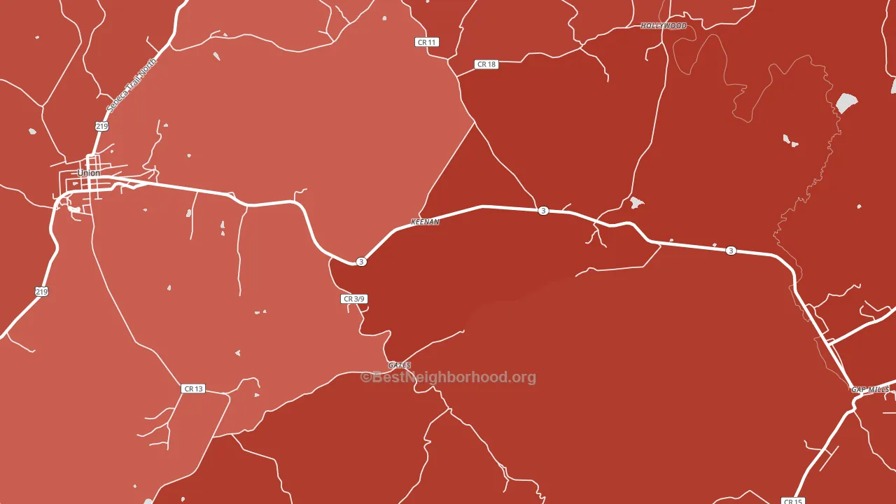 Keenan, WV block-group political-lean map
