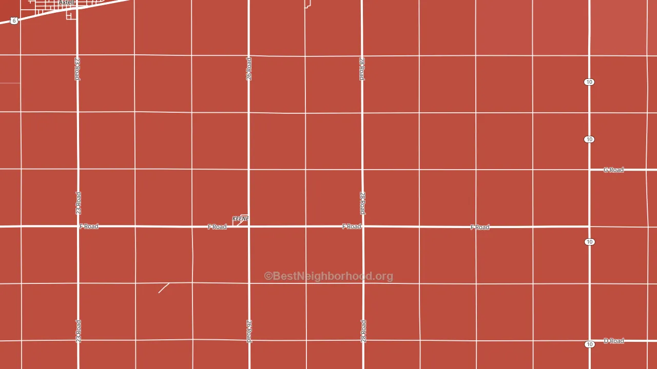 Keene, NE block-group political-lean map