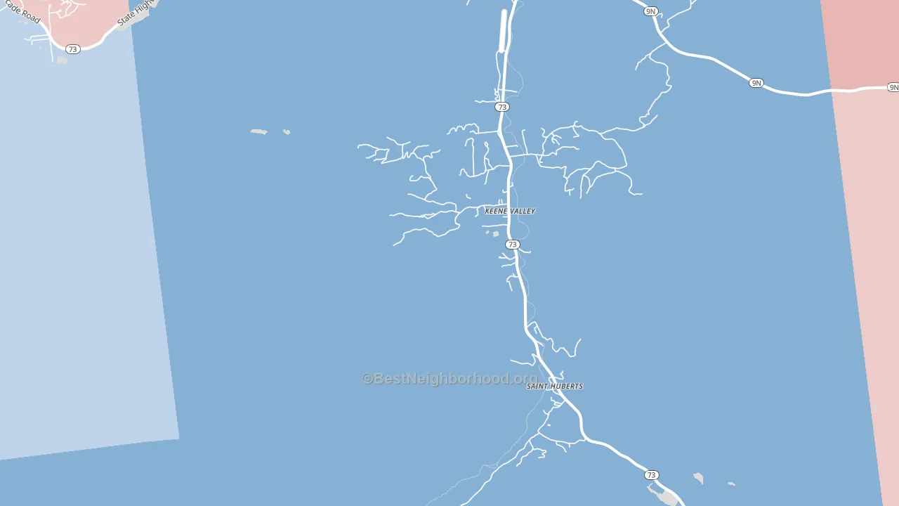 Keene Valley, NY block-group political-lean map