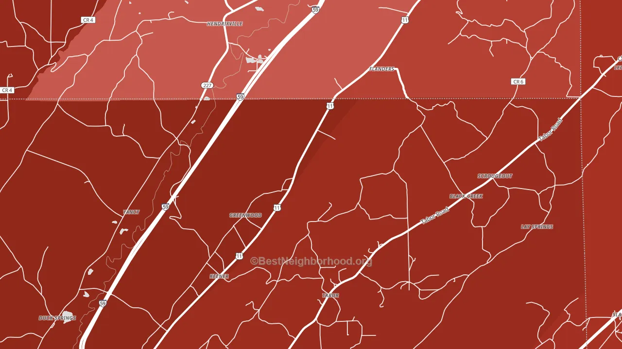 Keener, AL block-group political-lean map