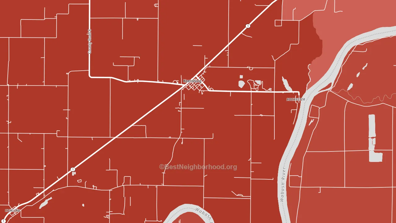 Keensburg, IL block-group political-lean map