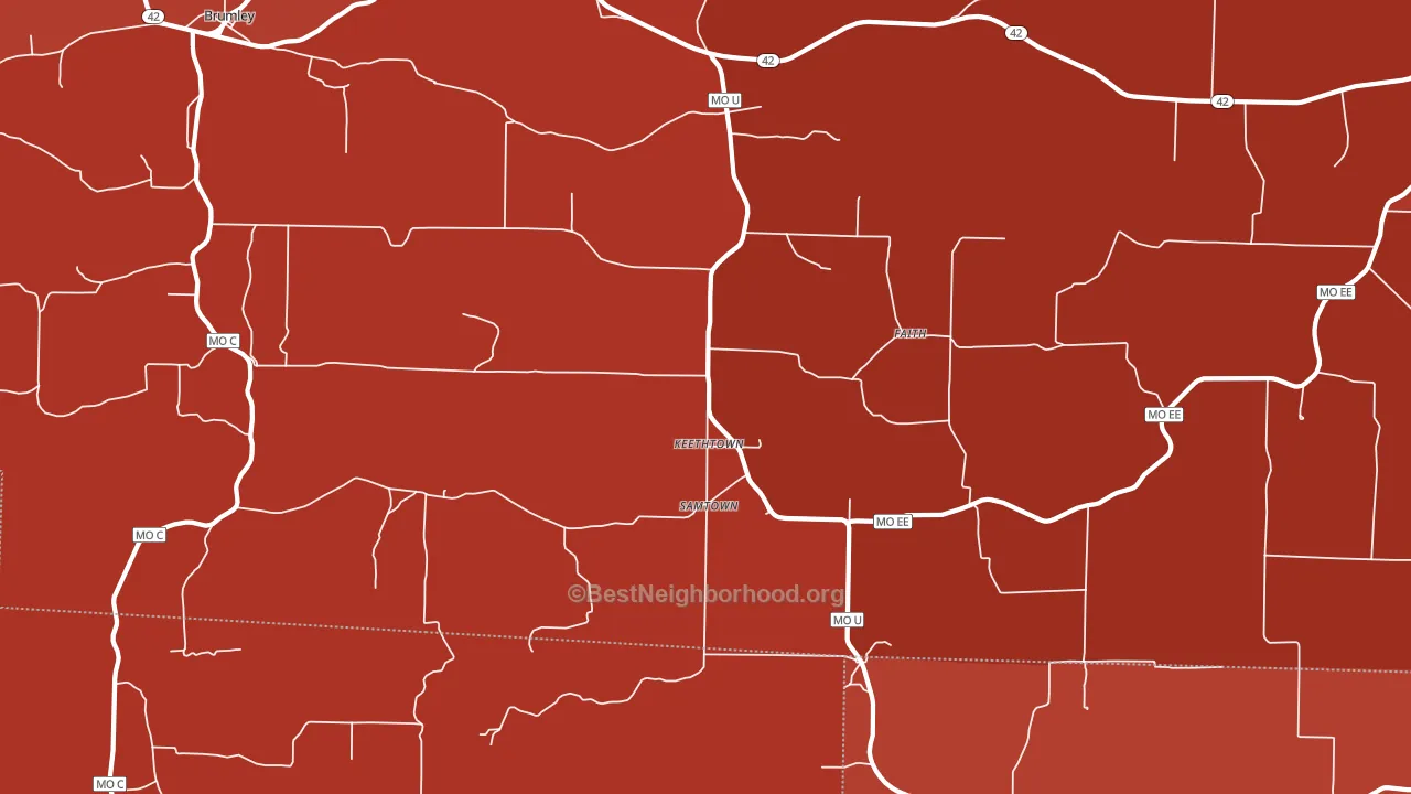 Keethtown, MO block-group political-lean map
