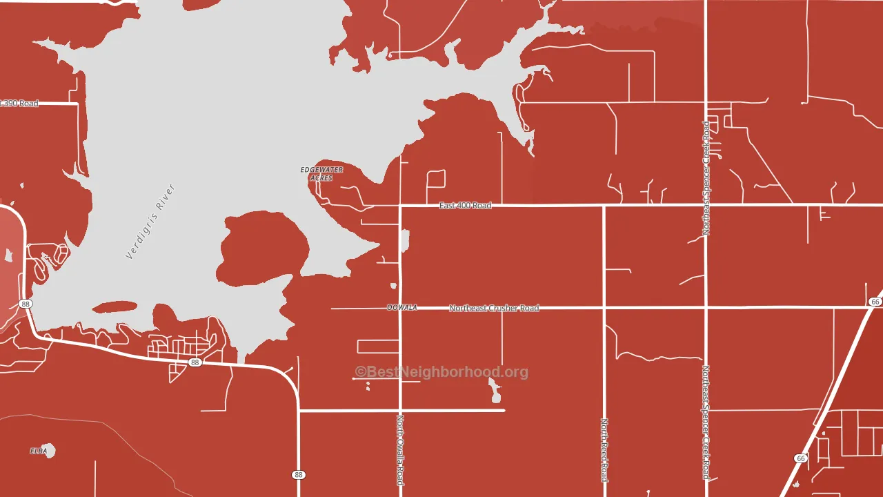 Keetonville, OK block-group political-lean map