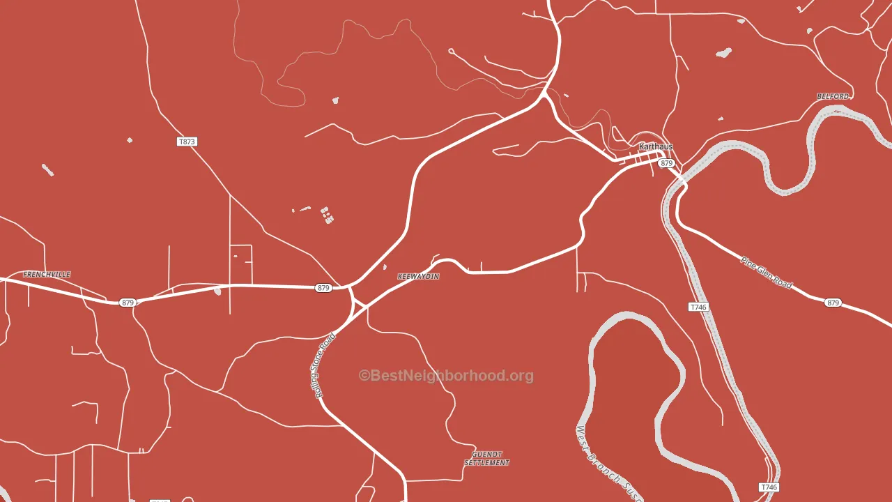 Keewaydin, PA block-group political-lean map