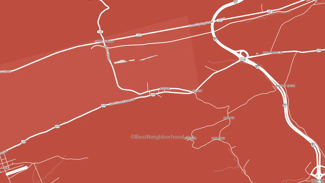 Keffer, PA block-group political-lean map