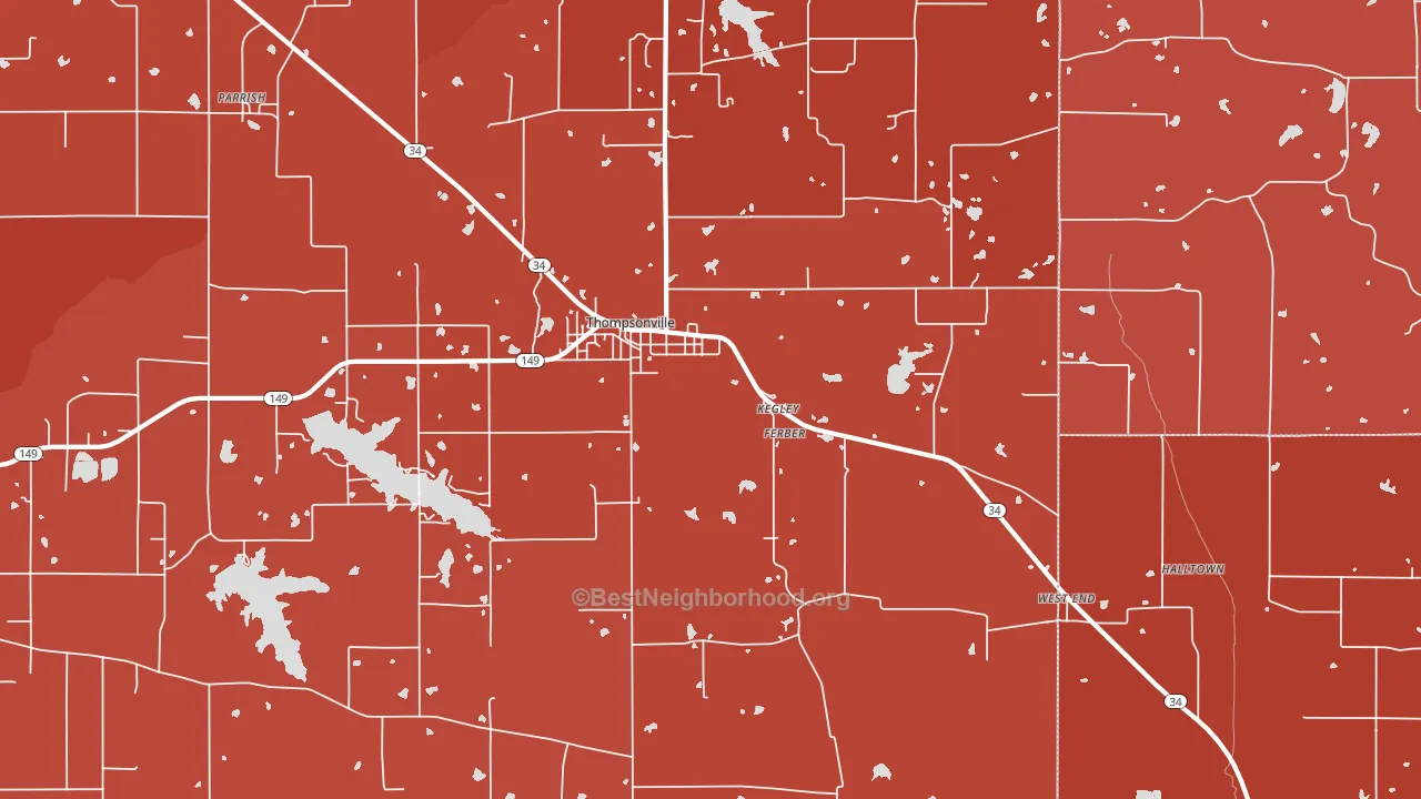 Kegley, IL block-group political-lean map