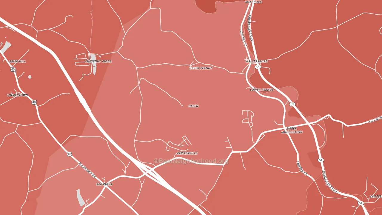 Keisterville, PA block-group political-lean map