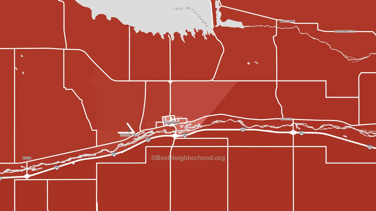 Keith County, NE block-group political-lean map