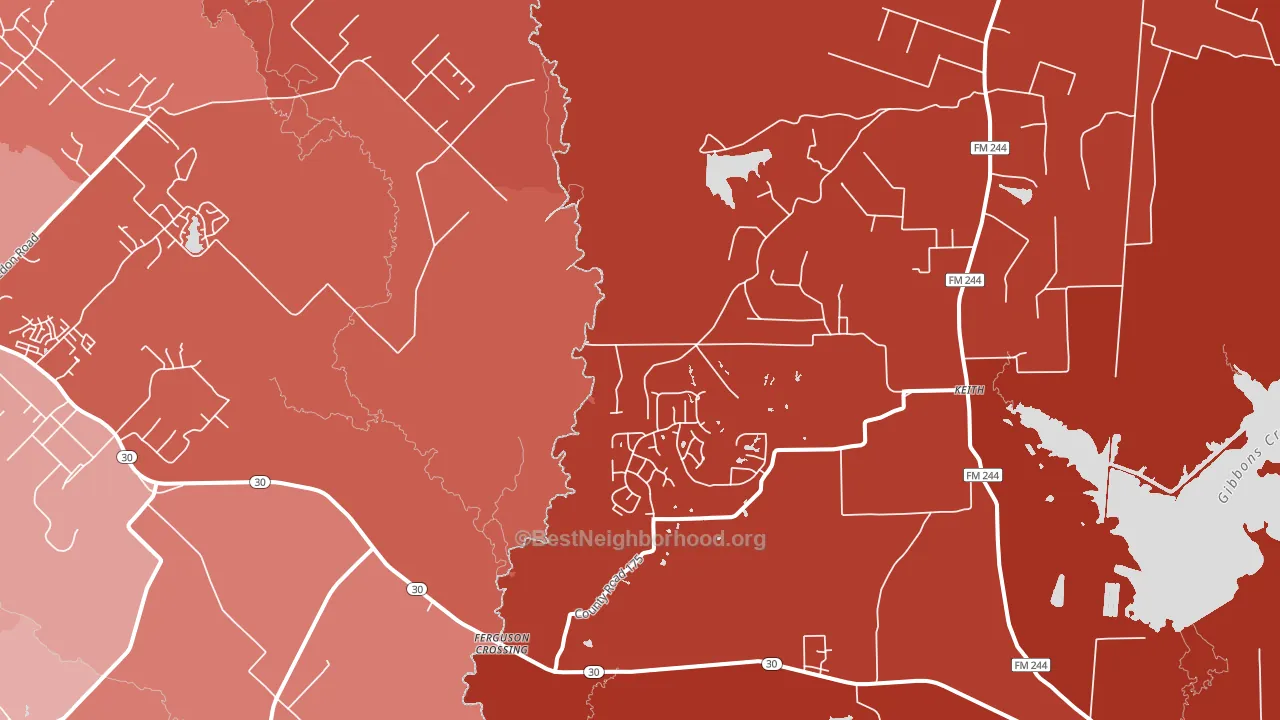 Keith, TX block-group political-lean map