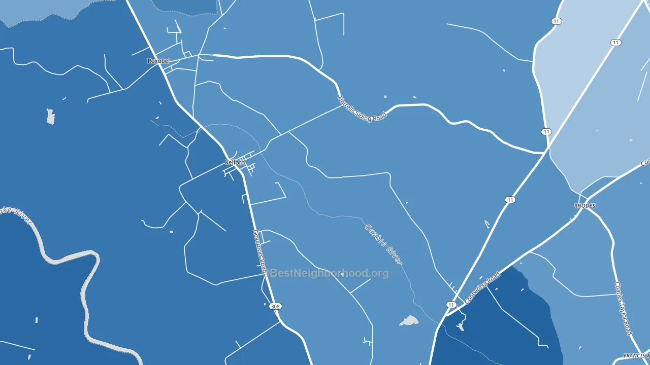 Kelford, NC block-group political-lean map