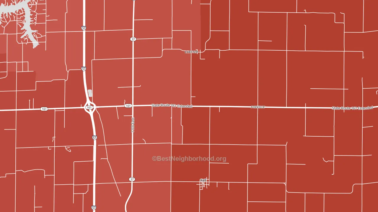 Kell, IL block-group political-lean map