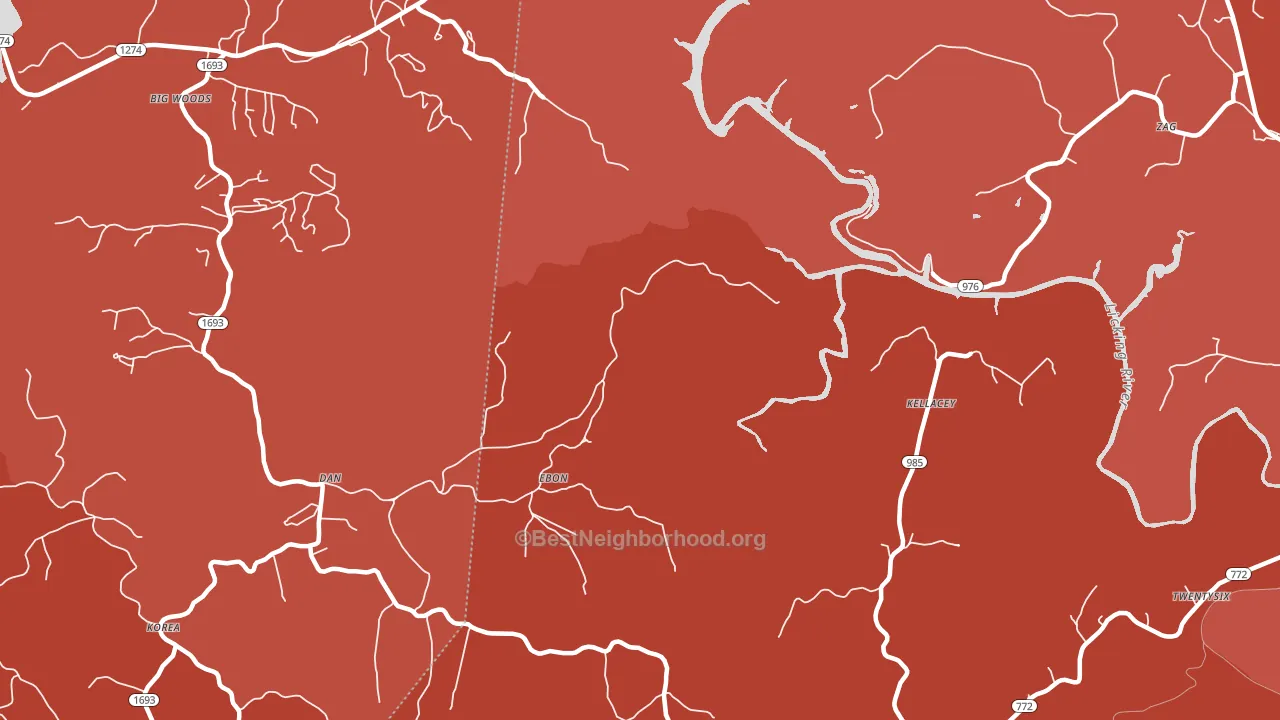 Kellacey, KY block-group political-lean map