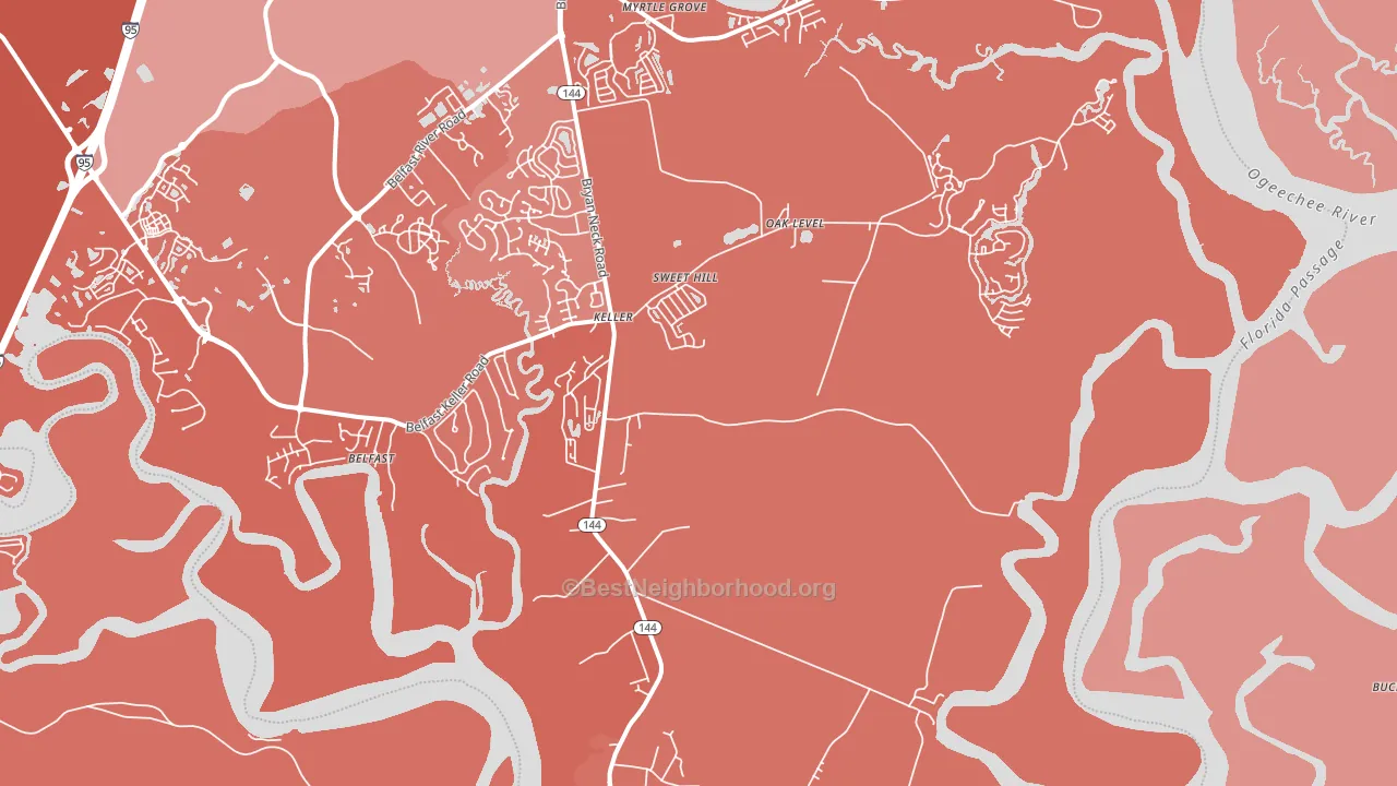 Keller, GA block-group political-lean map