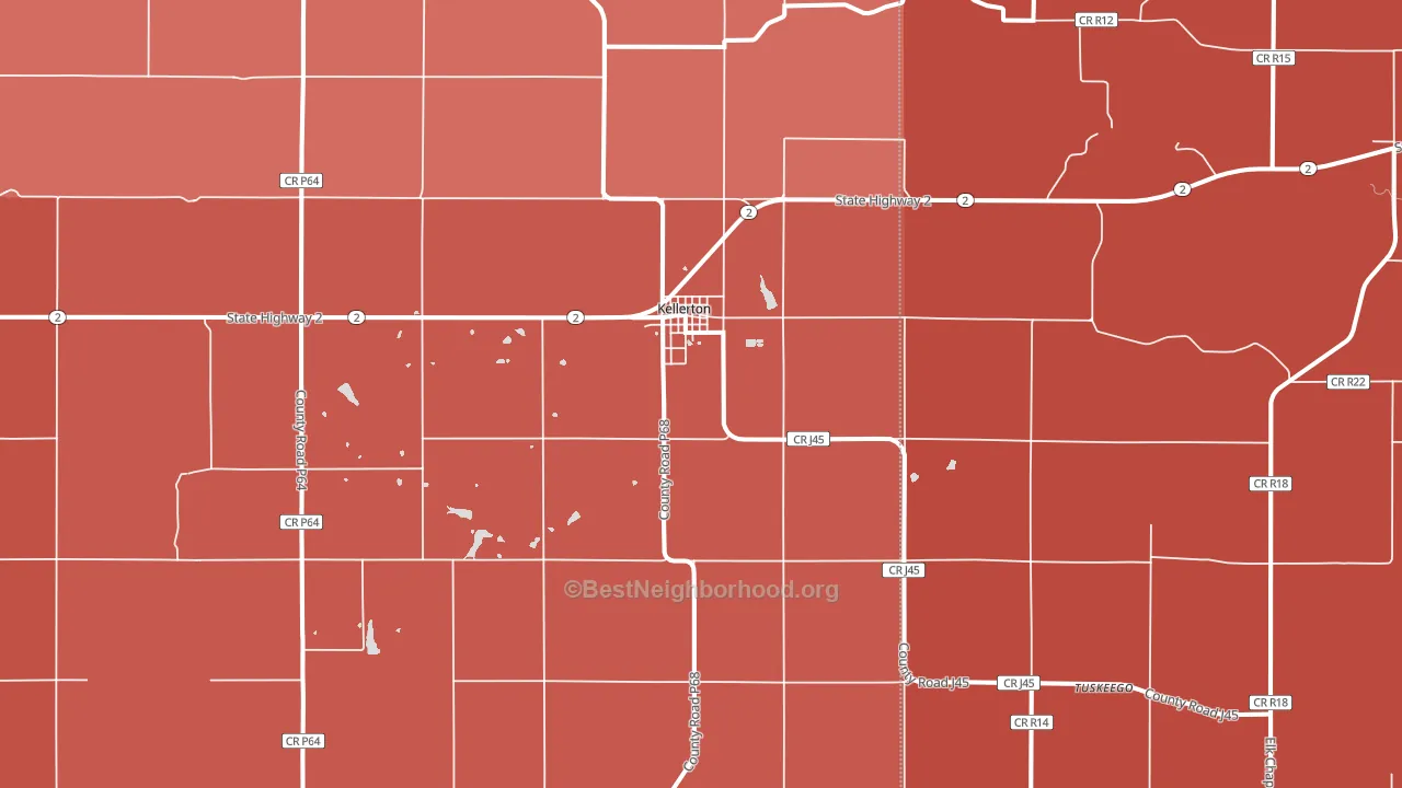 Kellerton, IA block-group political-lean map